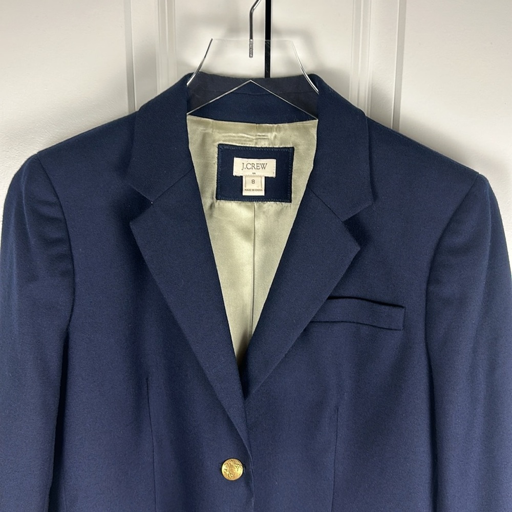 J. Crew Factory Keating Blazer 2 Button Notched Lapel Navy Blue - Picture 5 of 7